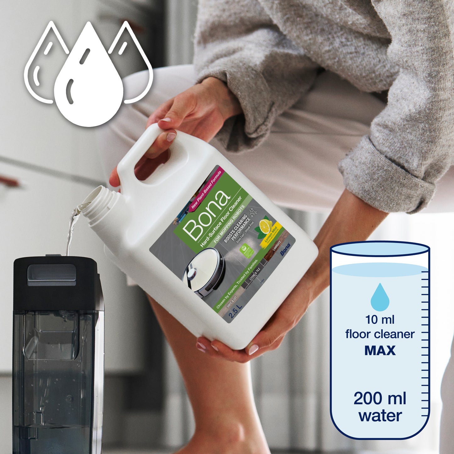 Bona Reinigungskonzentrat für Hartböden 2,5L Zitronen-Minze Duft
